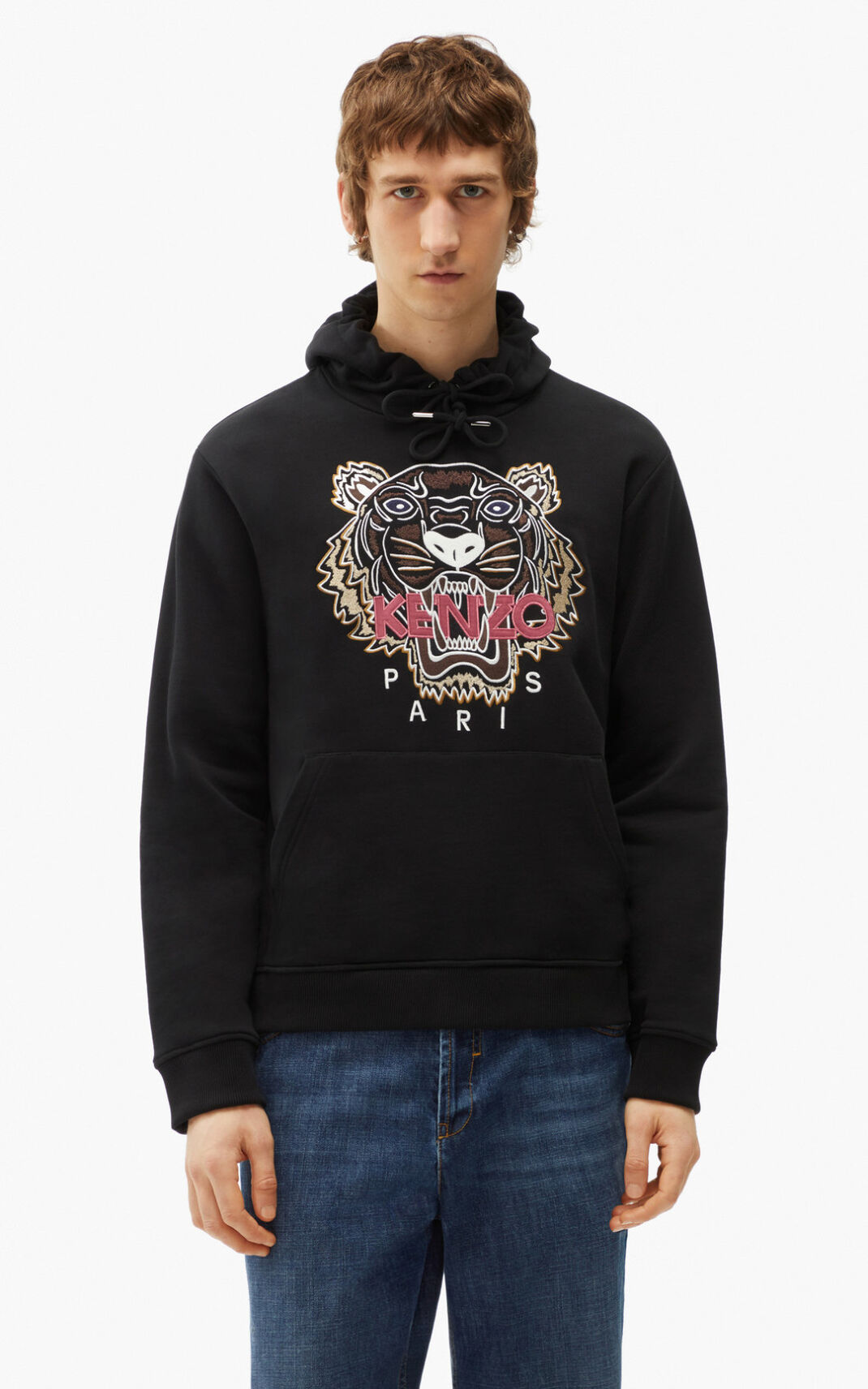 Sweat A Capuche Kenzo Tiger Homme Noir | JZFA-93671